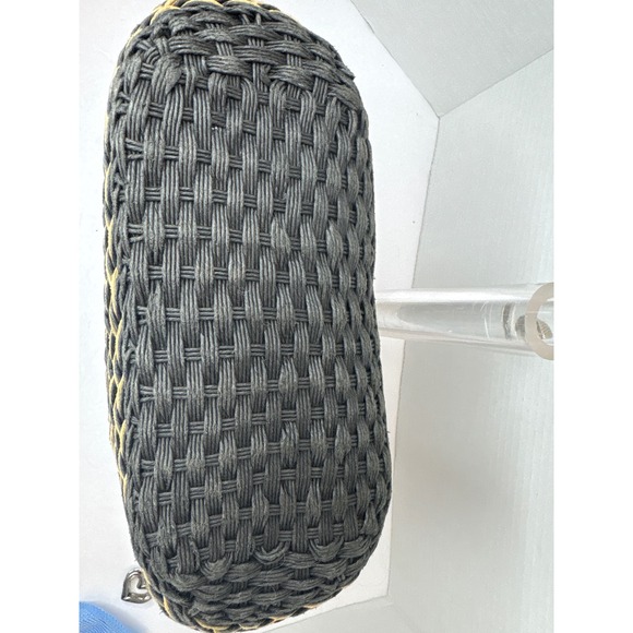 Brighton Woven Straw Hobo Shoulder Bag Brown Croc Leather Trim Silver Chain Trim - Picture 6 of 10